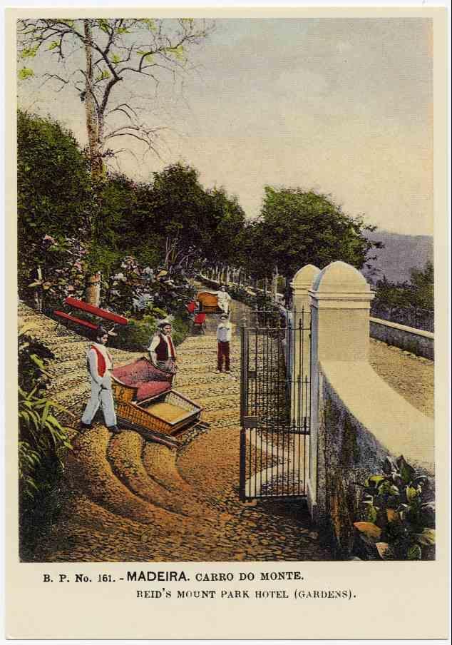 Monte toboggan sledge — Bazar do Povo postcard, circa 1900
